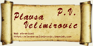 Plavša Velimirović vizit kartica